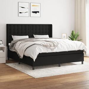 VidaXL Κρεβάτι Boxspring με Στρώμα Μαύρο 180x200 εκ. Υφασμάτινο