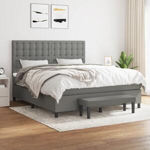 VidaXL Κρεβάτι Boxspring με Στρώμα Σκούρο Γκρι 180x200 εκ Υφασμάτιν