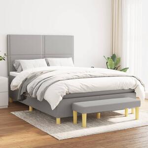 VidaXL Κρεβάτι Boxspring με Στρώμα Ανοιχτό Γκρι 140x200 εκ. Υφασμάτινο