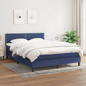 VidaXL Κρεβάτι Boxspring με Στρώμα Μπλε 140x190 εκ. Υφασμάτινο