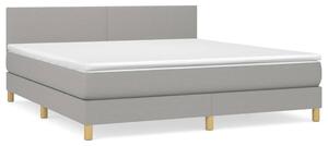 VidaXL Κρεβάτι Boxspring με Στρώμα Ανοιχτό Γκρι 180x200 εκ. Υφασμάτινο