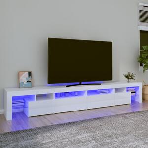 VidaXL Έπιπλο Τηλεόρασης με LED Γυαλιστερό Λευκό 260x36,5x40 εκ