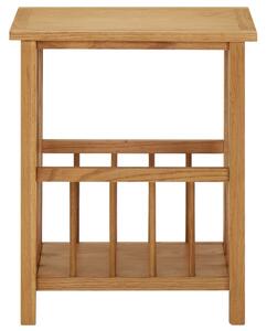 VidaXL Τραπεζάκι με Θήκη Περιοδικών 45 x 35 x 55 εκ. Μασίφ Ξύλο Δρυός