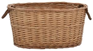 VidaXL Καλάθι Καυσόξυλων με Λαβές Μεταφοράς 56x40x28 εκ. Φυσική Ιτιά