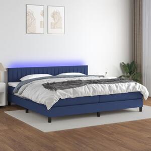 VidaXL Κρεβάτι Boxspring με Στρώμα & LED Μπλε 200x200 εκ. Υφασμάτινο