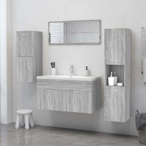 VidaXL Ντουλάπι Μπάνιου Γκρι Sonoma 30x30x130 εκ. Επεξεργασμένο Ξύλο