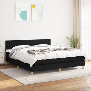 VidaXL Κρεβάτι Boxspring με Στρώμα Μαύρο 180x200 εκ. Υφασμάτινο