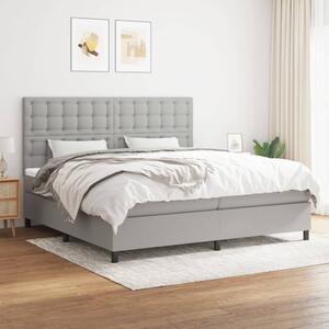 VidaXL Κρεβάτι Boxspring με Στρώμα Ανοιχτό Γκρι 200x200 εκ. Υφασμάτινο