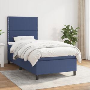 VidaXL Κρεβάτι Boxspring με Στρώμα Μπλε 100 x 200 εκ. Υφασμάτινο