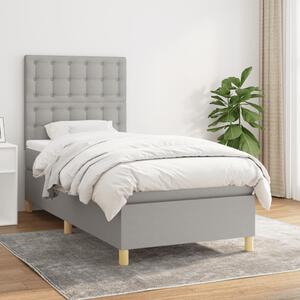 VidaXL Κρεβάτι Boxspring με Στρώμα Ανοιχτό Γκρι 100x200 εκ. Υφασμάτινο