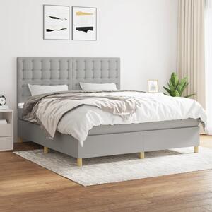 VidaXL Κρεβάτι Boxspring με Στρώμα Ανοιχτό Γκρι 180x200 εκ. Υφασμάτινο