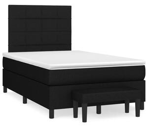 VidaXL Κρεβάτι Boxspring με Στρώμα Μαύρο 120x190 εκ. Υφασμάτινο