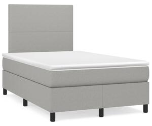 VidaXL Κρεβάτι Boxspring με Στρώμα Ανοιχτό Γκρι 120x190 εκ. Υφασμάτινο