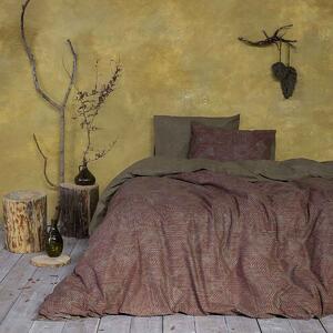 Σεντόνια Μονά (Σετ) Nima Bed Linen Jayla Wine Red Μπεζ,Μπορντώ ΜΕ ΛΑΣΤΙΧΟ 100x200+32