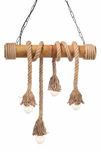 Φωτιστικό Οροφής Πολύφωτο Aca Merlin 932604BBR Bamboo/Rope