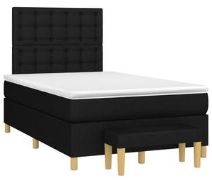 VidaXL Κρεβάτι Boxspring με Στρώμα Μαύρο 120x190 εκ. Υφασμάτινο