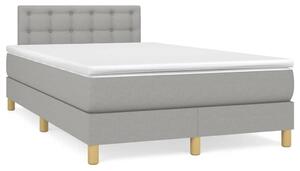 VidaXL Κρεβάτι Boxspring με Στρώμα Ανοιχτό Γκρι 120x190 εκ. Υφασμάτινο