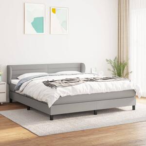 VidaXL Κρεβάτι Boxspring με Στρώμα Ανοιχτό Γκρι 180x200 εκ. Υφασμάτινο