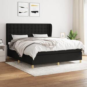 VidaXL Κρεβάτι Boxspring με Στρώμα Μαύρο 160x200 εκ. Υφασμάτινο