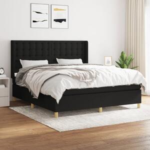 VidaXL Κρεβάτι Boxspring με Στρώμα Μαύρο 180x200 εκ. Υφασμάτινο