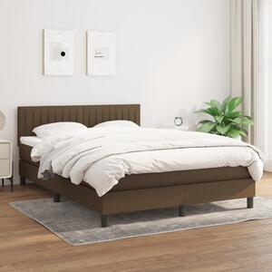 VidaXL Κρεβάτι Boxspring με Στρώμα Σκούρο Καφέ 140x190 εκ. Υφασμάτινο