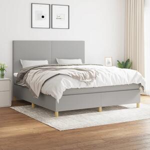 VidaXL Κρεβάτι Boxspring με Στρώμα Ανοιχτό Γκρι 180x200 εκ. Υφασμάτινο