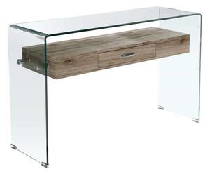 Κονσόλα Glasser Wood Clear 120x40x75cm με Ράφι