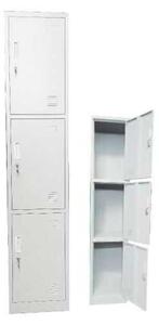 Μεταλλικό Locker 3 θέσεωv Λευκό 38x45x185cm