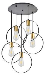 Φωτιστικό Οροφής Πολύφωτο Homelighting Hoop 77-8204 Black/Brass