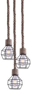 Φωτιστικό Οροφής Τρίφωτο Homelighting Grenade 77-3683 Rope/Black Matt