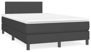 VidaXL Κρεβάτι Boxspring με Στρώμα & LED Μαύρο 120x190 εκ. Υφασμάτινο