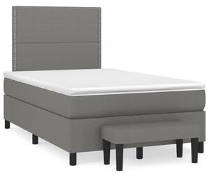 VidaXL Κρεβάτι Boxspring με Στρώμα Σκούρο Γκρι 120x190 εκ Υφασμάτινο