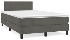 VidaXL Κρεβάτι Boxspring με Στρώμα Σκούρο Γκρι 120x190 εκ. Βελούδινο