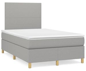 VidaXL Κρεβάτι Boxspring με Στρώμα Ανοιχτό Γκρι 120x190 εκ. Υφασμάτινο