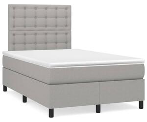 VidaXL Κρεβάτι Boxspring με Στρώμα Ανοιχτό Γκρι 120x190 εκ. Υφασμάτινο