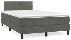 VidaXL Κρεβάτι Boxspring με Στρώμα Σκούρο Γκρι 120x190 εκ. Βελούδινο