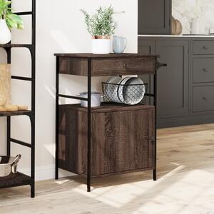 VidaXL Τρόλεϊ Κουζίνας Καφέ Δρυς 56x43x89,5 εκ. από Επεξεργασμένο Ξύλο
