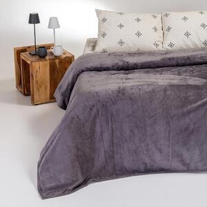 Κουβέρτα Fleece Μονή (160x220) Melinen Tokyo Dark Grey