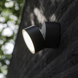 LUTEC Εξωτερικός φωτιστικός τοίχου LED TRUMPET, σκούρο γκρι, Ø 9 cm, μέταλλο, IP54, Γκρι, Αλουμίνιο, σύγχρονο
