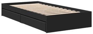 VidaXL Πλαίσιο Κρεβατιού με συρτάρια Μαύρο 90x200 εκ. Επεξεργ. Ξύλο