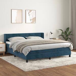 VidaXL Κρεβάτι Boxspring με Στρώμα Σκούρο Μπλε 180x200 εκ. Βελούδινο