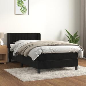 VidaXL Κρεβάτι Boxspring με Στρώμα Μαύρο 80 x 200 εκ. Βελούδινο