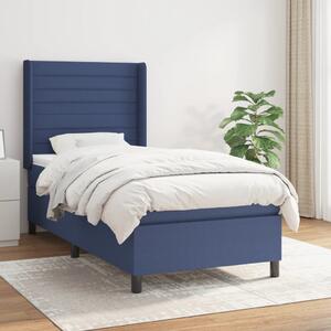 VidaXL Κρεβάτι Boxspring με Στρώμα Μπλε 90x200 εκ.Υφασμάτινο