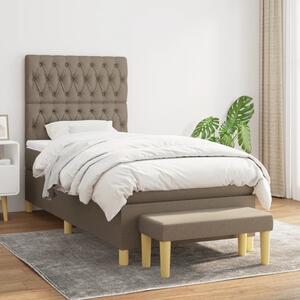 VidaXL Κρεβάτι Boxspring με Στρώμα Taupe 90x200 εκ. Υφασμάτινο