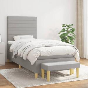 VidaXL Κρεβάτι Boxspring με Στρώμα Ανοιχτό Γκρι 80x200 εκ. Υφασμάτινο