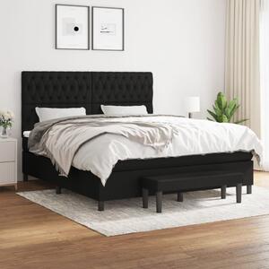 VidaXL Κρεβάτι Boxspring με Στρώμα Μαύρο 180x200 εκ. Υφασμάτινο