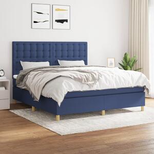 VidaXL Κρεβάτι Boxspring με Στρώμα Μπλε 180x200 εκ. Υφασμάτινο