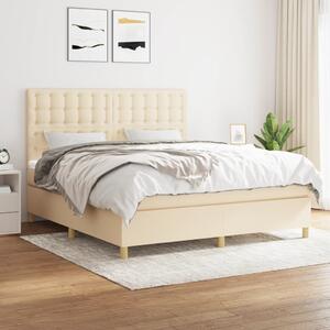 VidaXL Κρεβάτι Boxspring με Στρώμα Κρεμ 160x200 εκ. Υφασμάτινο