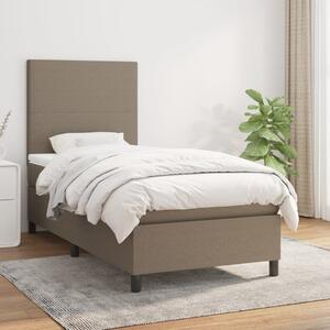 VidaXL Κρεβάτι Boxspring με Στρώμα Taupe 100 x 200 εκ. Υφασμάτινο