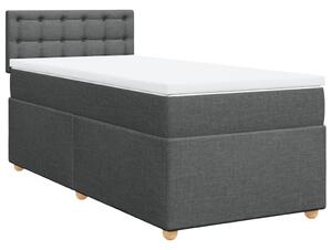 VidaXL Κρεβάτι Boxspring με Στρώμα Σκούρο Γκρι 90x200 εκ. Υφασμάτινο